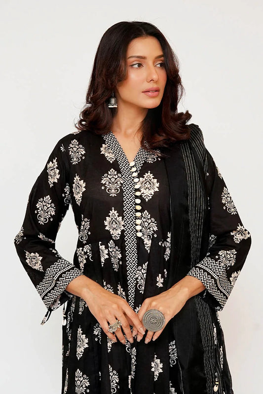 Picture of Senorita - Women Eid Dress - Black & Fawn - Casual 3 Piece Suit - LAD-03488 - Available at Raja Sahib