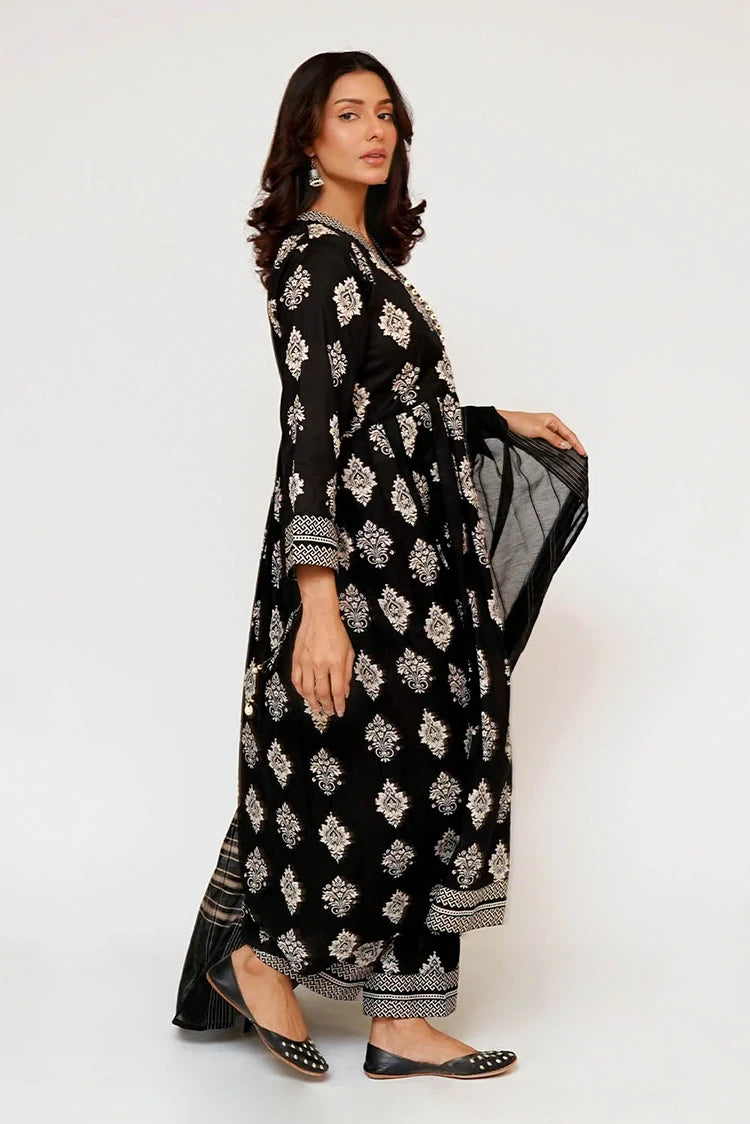 Picture of Senorita - Women Eid Dress - Black & Fawn - Casual 3 Piece Suit - LAD-03488 - Available at Raja Sahib