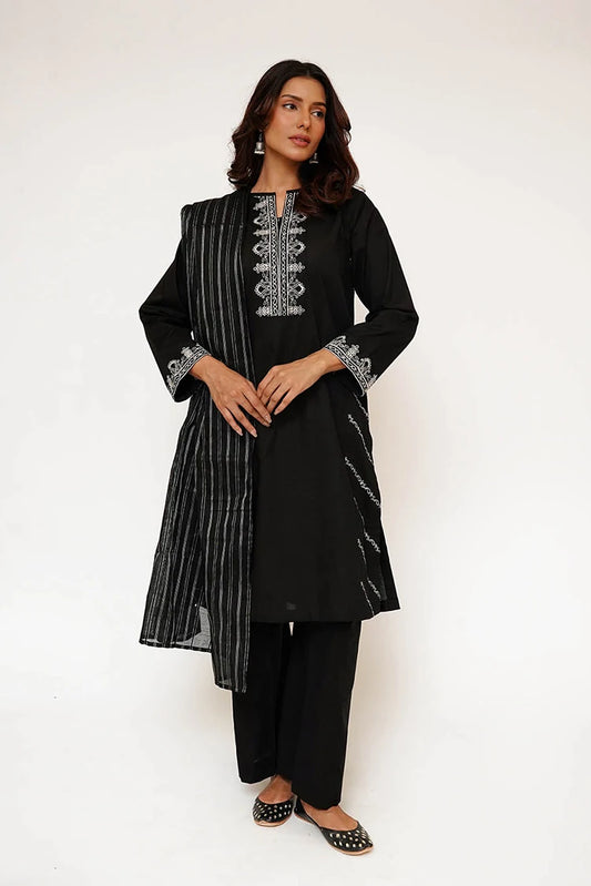 Senorita - Women Eid Dress - Black - Casual 3 Piece Suit - LAD-03492