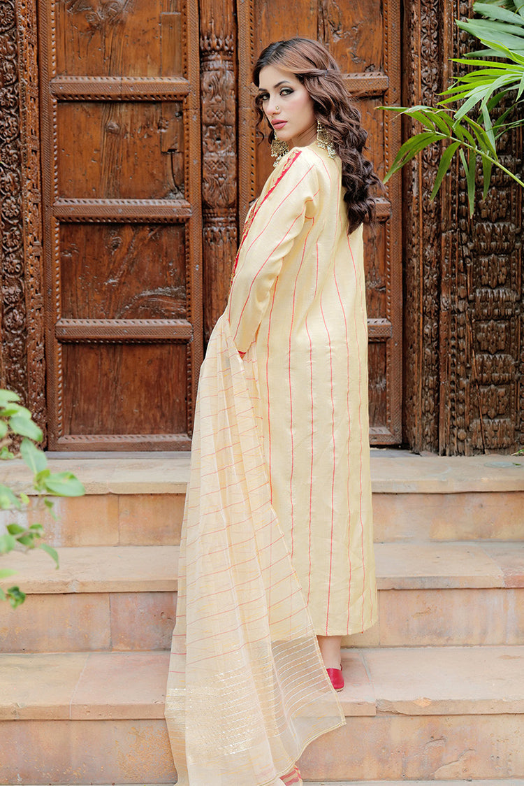 Picture of Senorita - LBD-02587 | Fawn & Multicolor | Casual plus 3 Piece Suit | Cotton Jacquard Dobby - Available at Raja Sahib