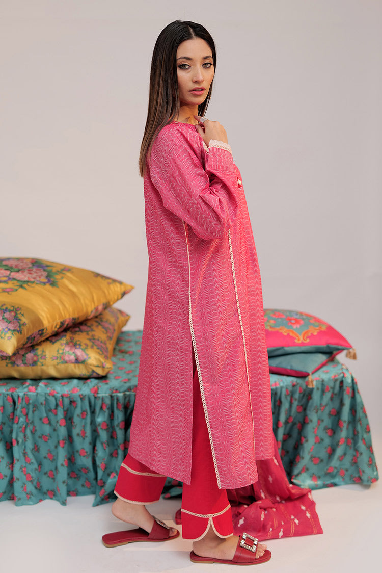 Picture of Senorita - LBD-02607 | Red | Casual plus 3 Piece Suit | Cotton Jacquard - Available at Raja Sahib