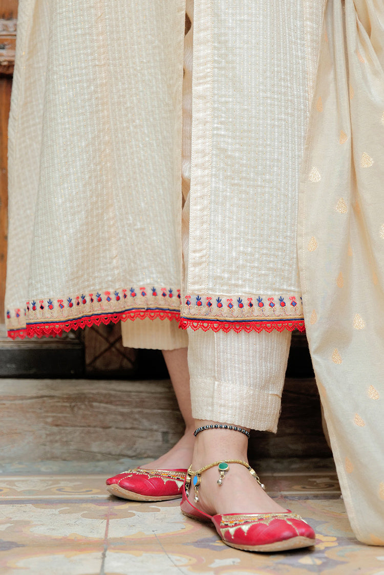 Picture of Senorita - LBD-02621 | Fawn & Gold | Casual plus 3 Piece Suit | Cotton Jacquard Dobby - Available at Raja Sahib