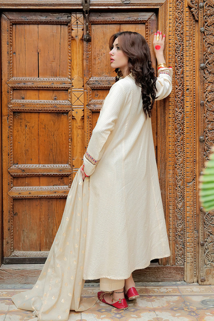 Picture of Senorita - LBD-02621 | Fawn & Gold | Casual plus 3 Piece Suit | Cotton Jacquard Dobby - Available at Raja Sahib