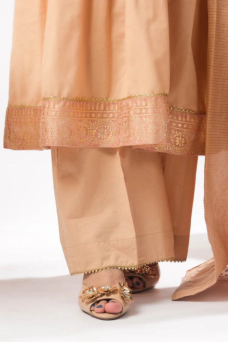Picture of Senorita - Women Eid Dress - Fawn & Gold - Casual Plus 3 Piece Suit - LBD-03393 - Available at Raja Sahib