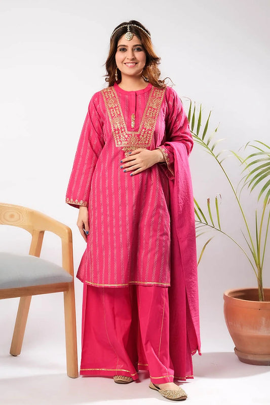 Senorita - Women Casual Dress - Casual Plus 3 Piece Suit - Cotton Dobby - LBD-03400