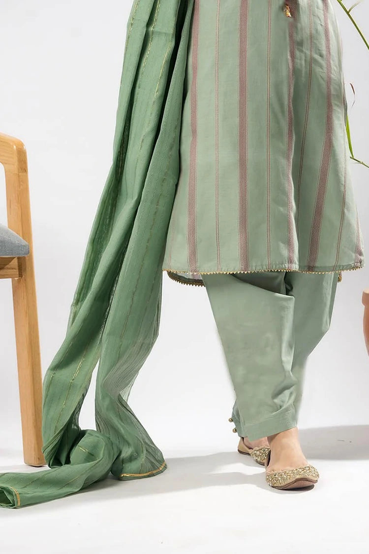 Picture of Senorita - Women Eid Dress - Sea Green & Multicolor - Casual Plus 3 Piece Suit - LBD-03404 - Available at Raja Sahib