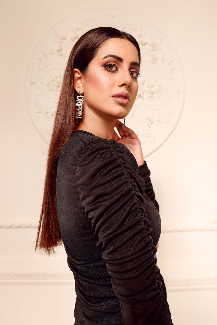 Picture of The Slay Wear - Western Top - Luxury Black Dress - Available at Raja Sahib