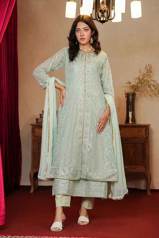 Picture of Alsiyaab - Adaa e Khaas - 3 Piece - Sana - Mint Green - Available at Raja Sahib