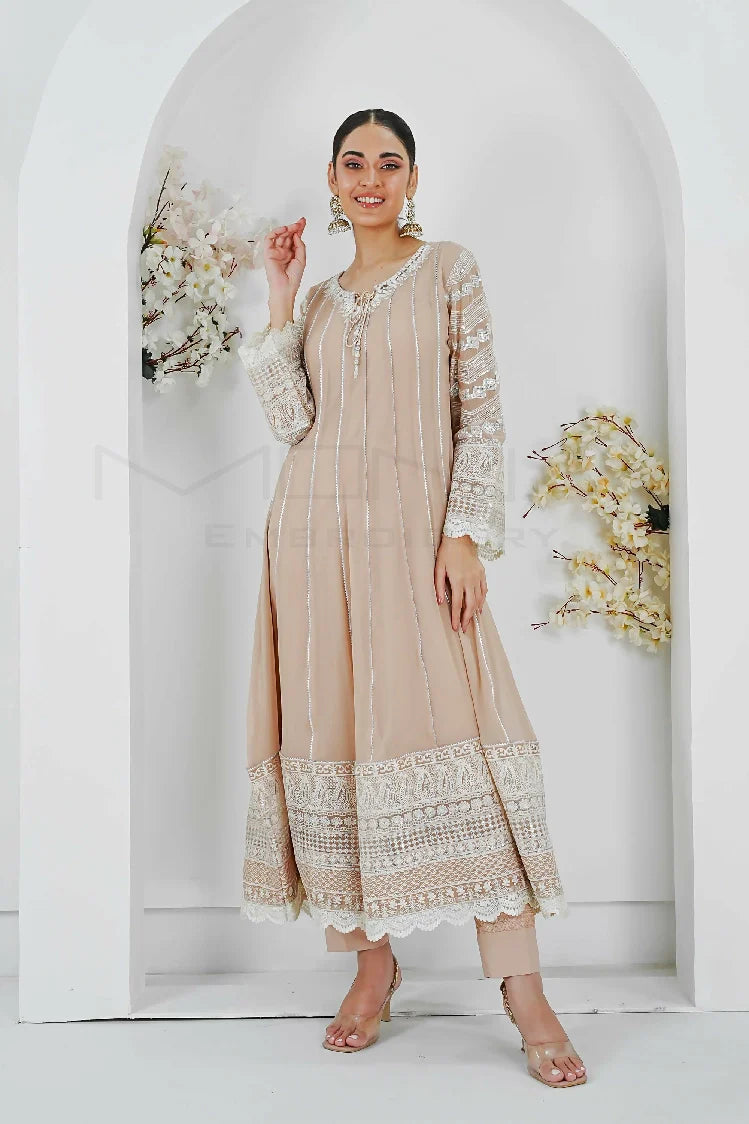 Picture of Manahils - Kurti 121-Crimson Glow- Peach - Available at Raja Sahib