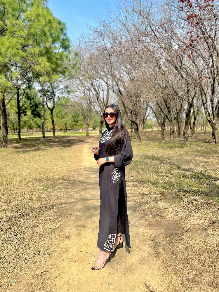 Picture of Manahils - Black Embroidered Two Pc - Available at Raja Sahib