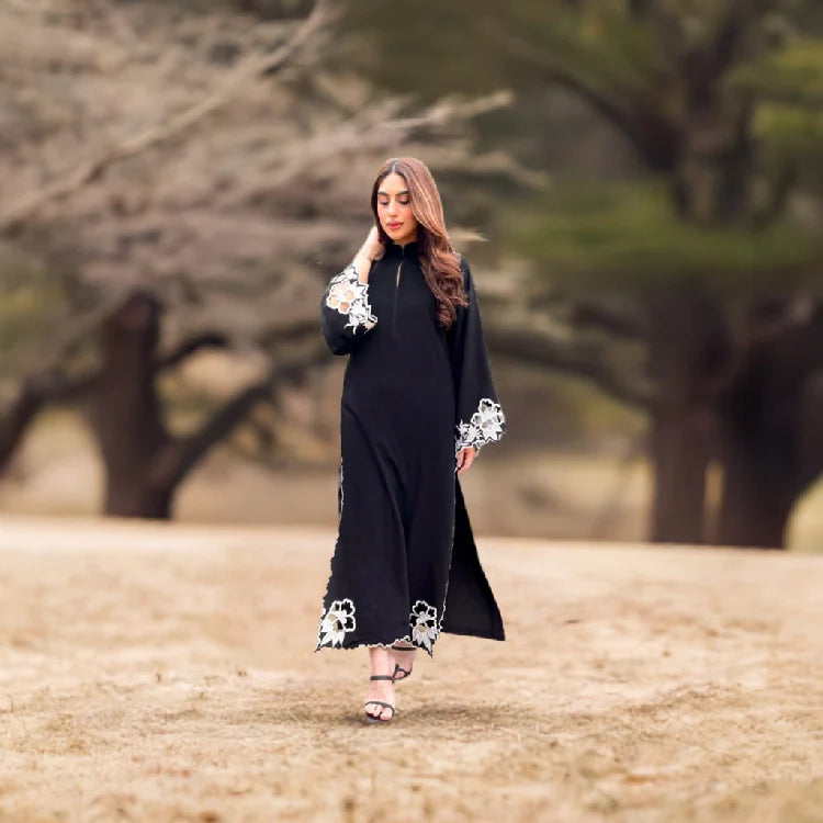 Picture of Manahils - Black Scallop Embroidered Two Pc. - Available at Raja Sahib