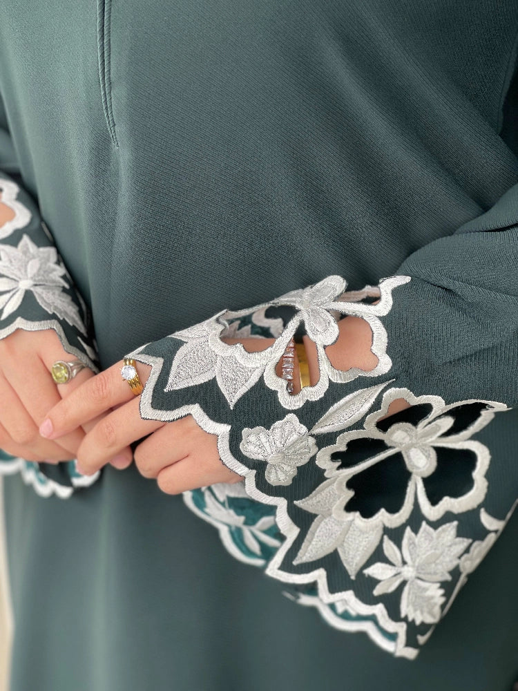 Picture of Manahils - Co-Ord Dark Green Embroidered - Available at Raja Sahib