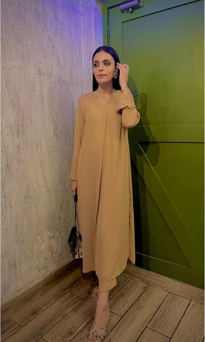 Picture of Manahils - V Neck Pleated Two Pc - Available at Raja Sahib