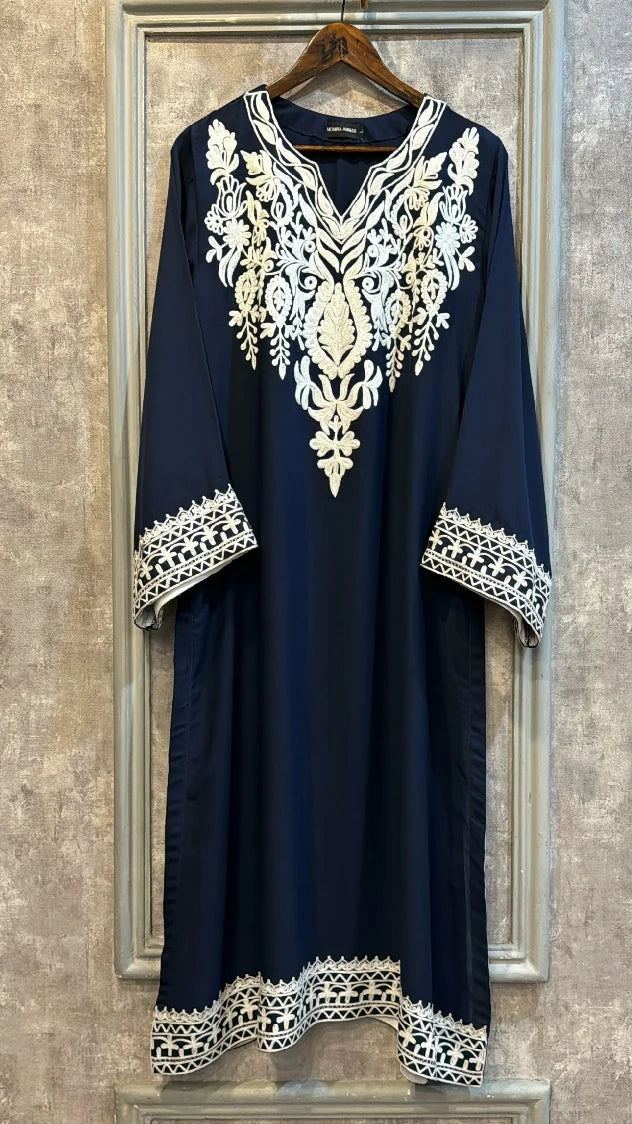 Picture of Manahils - Dark Blue Embroidered - Available at Raja Sahib