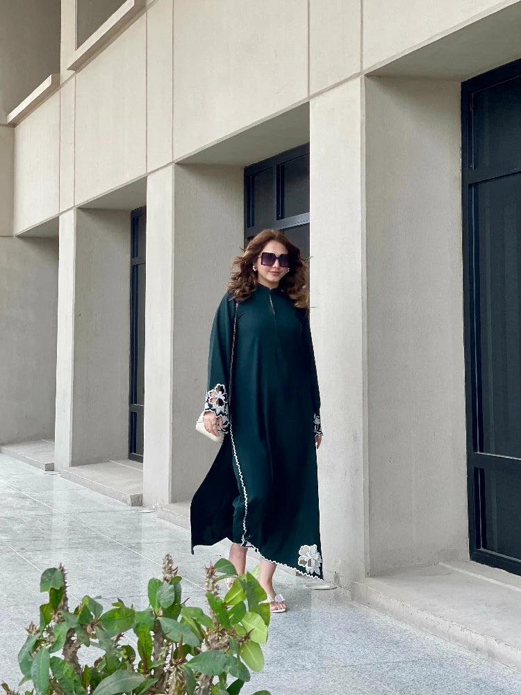 Picture of Manahils - Dark Green Embroidered Two Pc - Available at Raja Sahib