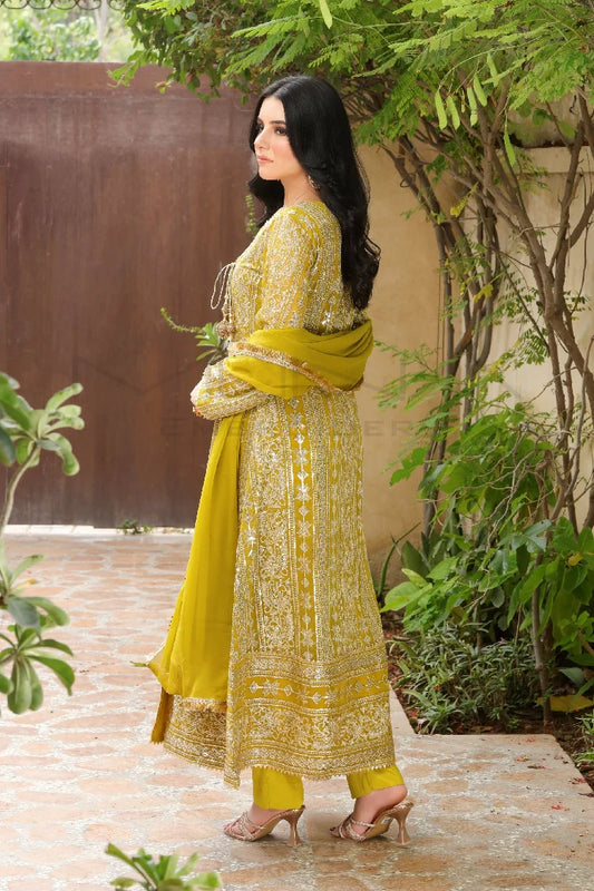 Picture of Manahils - Kurti 122-Divine- Mustard - Available at Raja Sahib