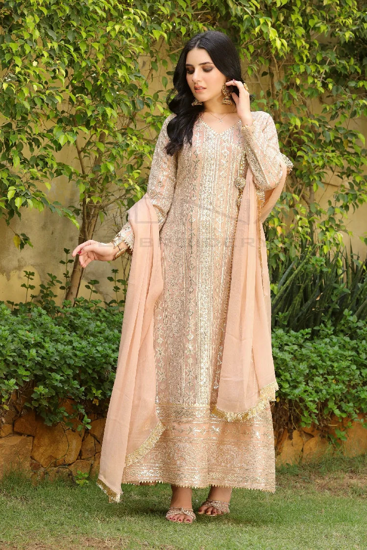 Picture of Manahils - Kurti 122-Divine- Peach - Available at Raja Sahib