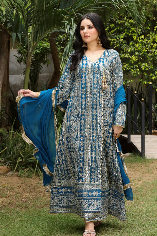 Picture of Manahils - Kurti 122-Divine- Zinc Blue - Available at Raja Sahib