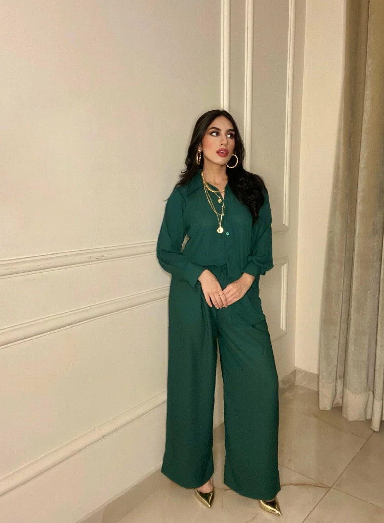 Picture of Manahils - C0-Ord Set Green - Available at Raja Sahib