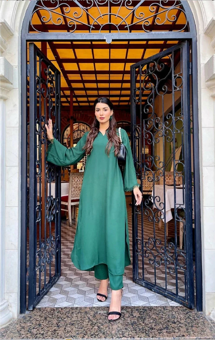 Picture of Manahils - Hunter Love Green (Two Pc ) - Available at Raja Sahib