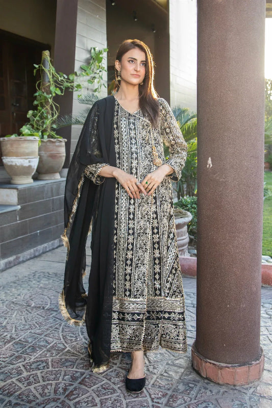 Picture of Manahils - Kurti 122-Black - Available at Raja Sahib