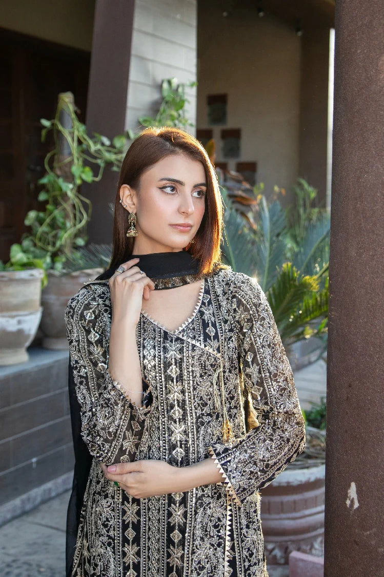 Picture of Manahils - Kurti 122-Black - Available at Raja Sahib