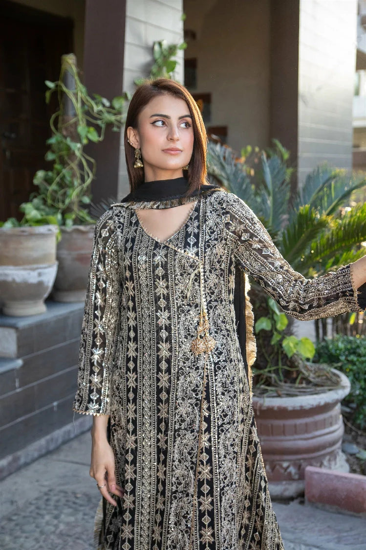 Picture of Manahils - Kurti 122-Black - Available at Raja Sahib