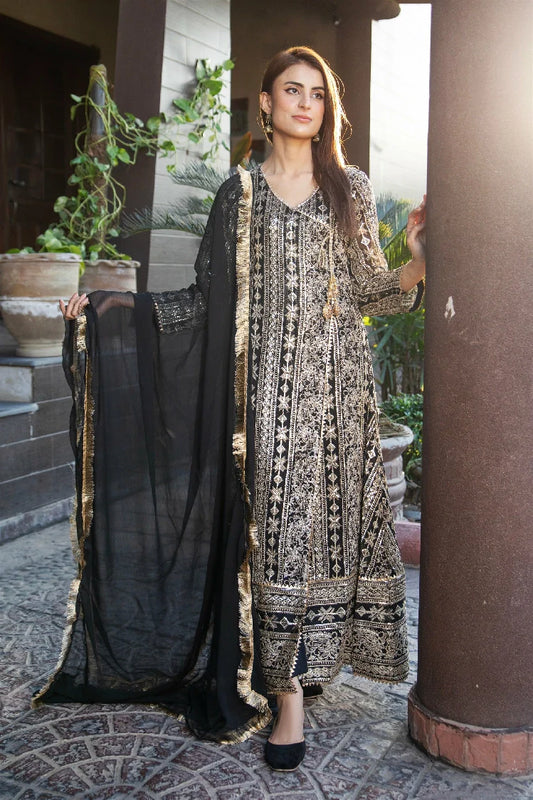 Picture of Manahils - Kurti 122-Black - Available at Raja Sahib