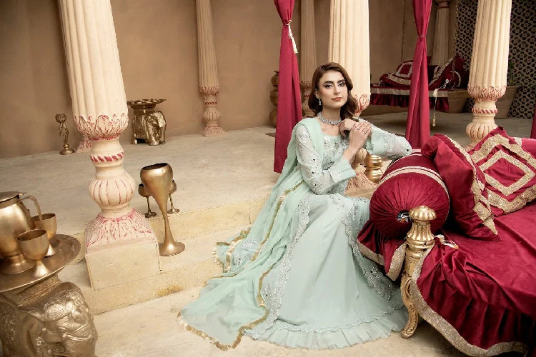 Picture of Manahils - Kurti-B-006-Aqua - Available at Raja Sahib