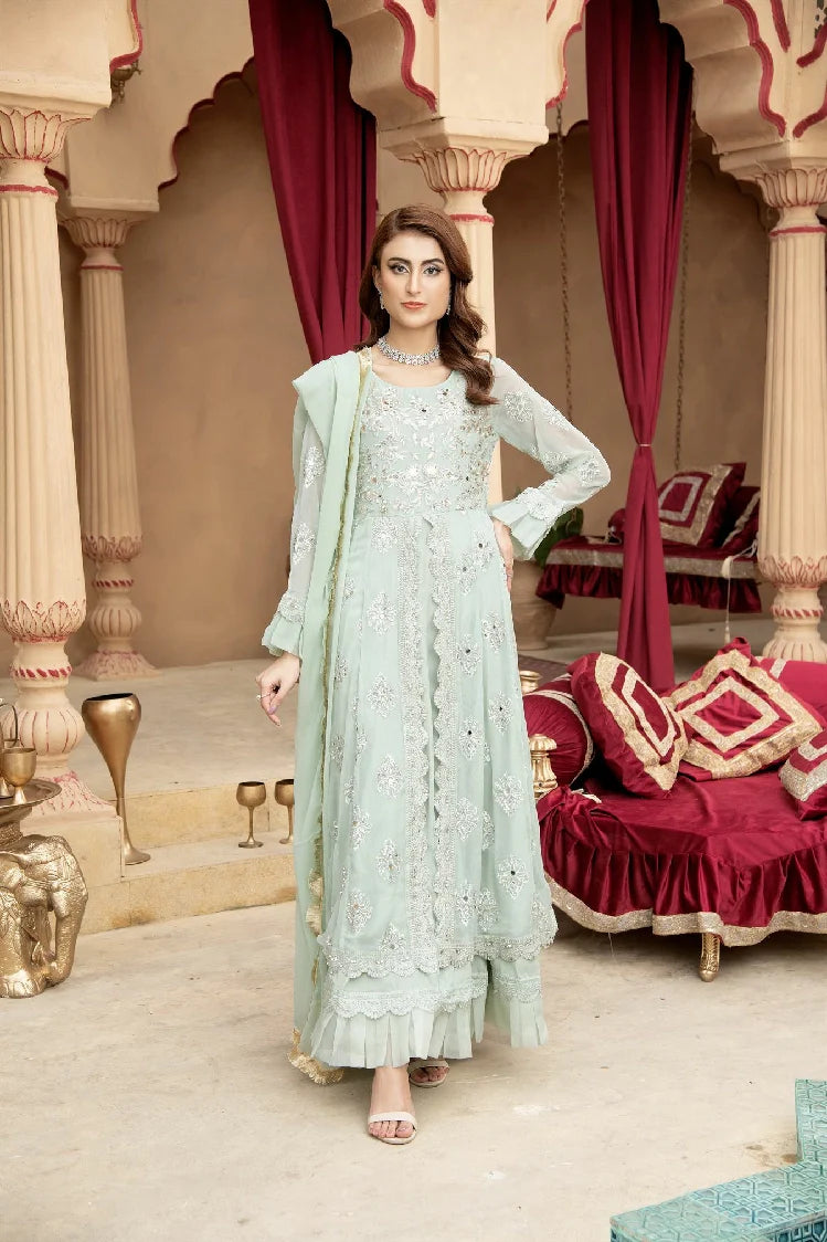 Picture of Manahils - Kurti-B-006-Aqua - Available at Raja Sahib