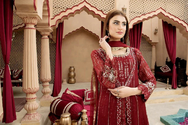 Picture of Manahils - Kurti-B-005-Mehroon - Available at Raja Sahib