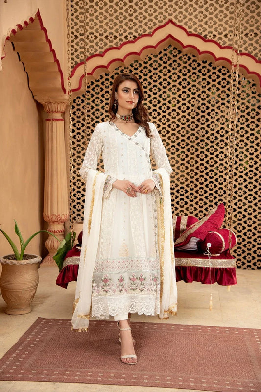 Picture of Manahils - Angrakha-B-008-Off White - Available at Raja Sahib