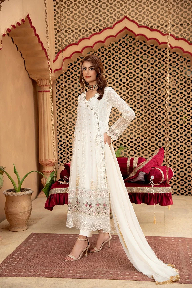Picture of Manahils - Angrakha-B-008-Off White - Available at Raja Sahib