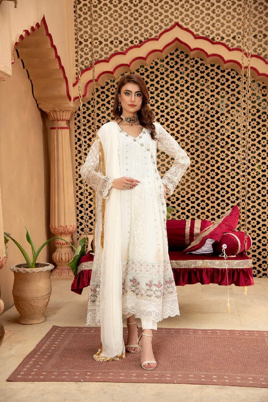 Picture of Manahils - Angrakha-B-008-Off White - Available at Raja Sahib