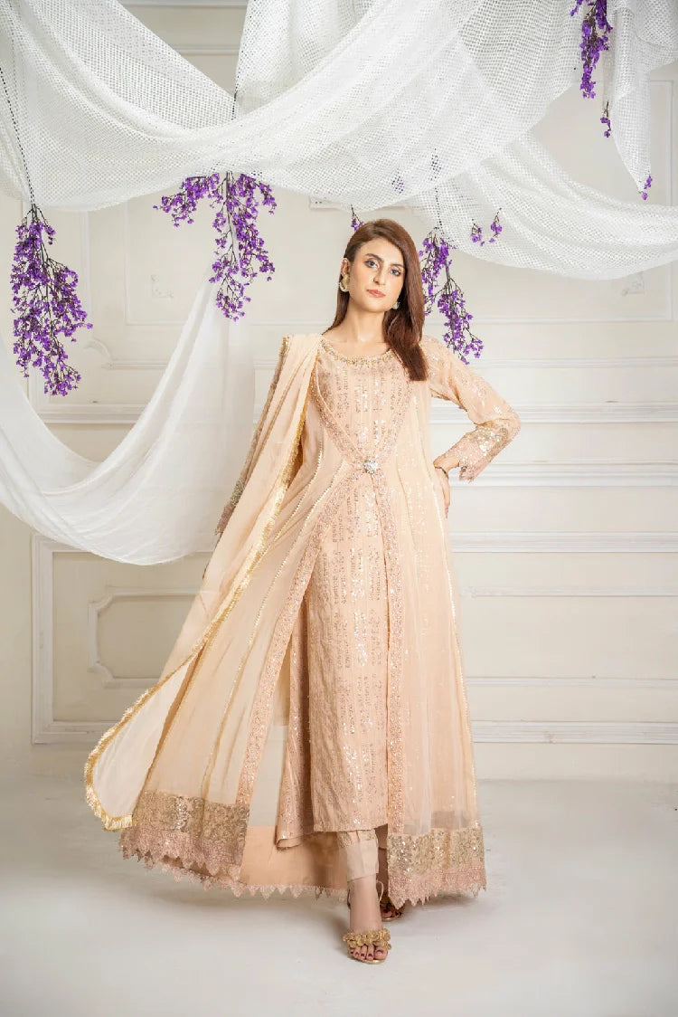 Picture of Manahils - Kurti-B-005-Peach - Available at Raja Sahib