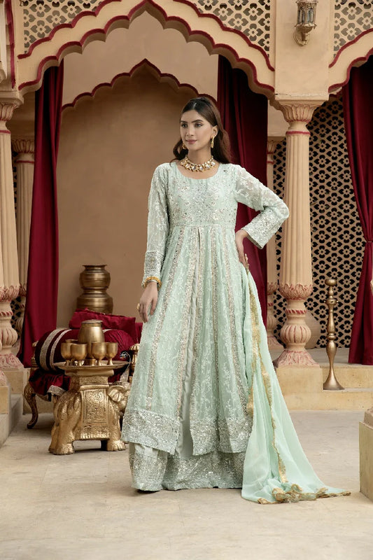 Picture of Manahils - Kurti-B-007-Aqua - Available at Raja Sahib