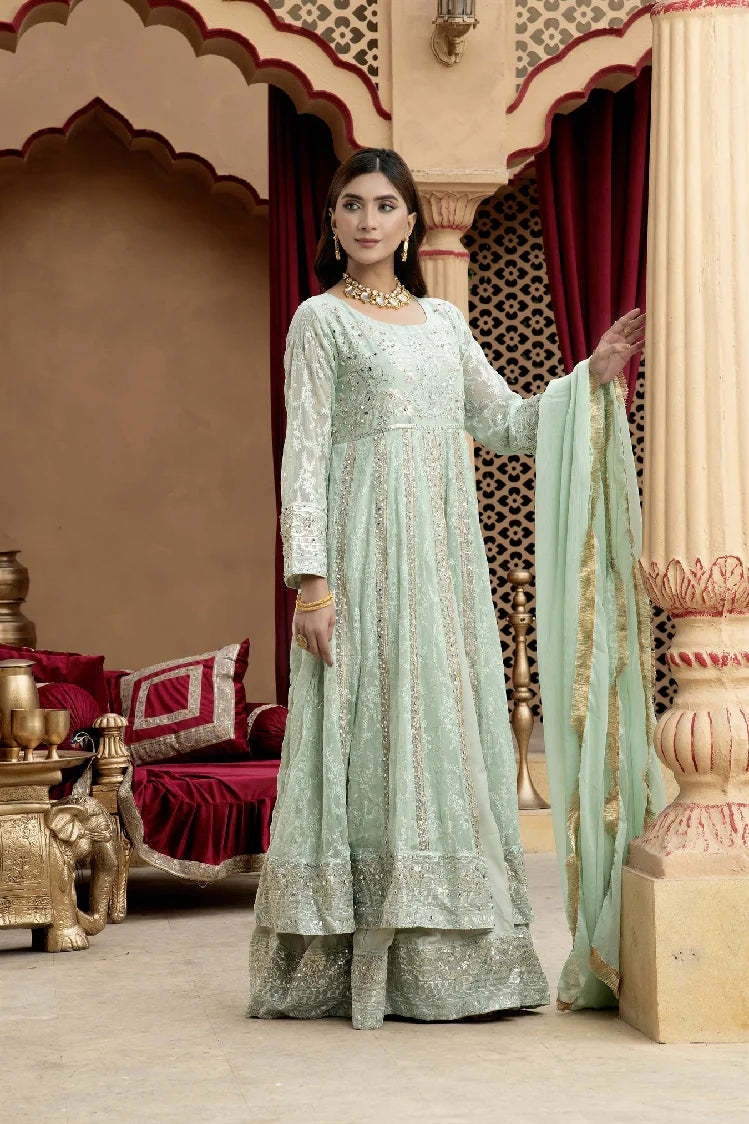 Picture of Manahils - Kurti-B-007-Aqua - Available at Raja Sahib