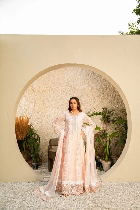 Picture of Manahils - K-152-Peach - Available at Raja Sahib