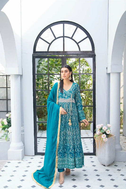 Picture of Manahils - Kurti 105-Teal - Available at Raja Sahib