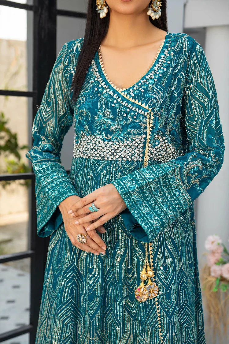 Picture of Manahils - Kurti 105-Teal - Available at Raja Sahib