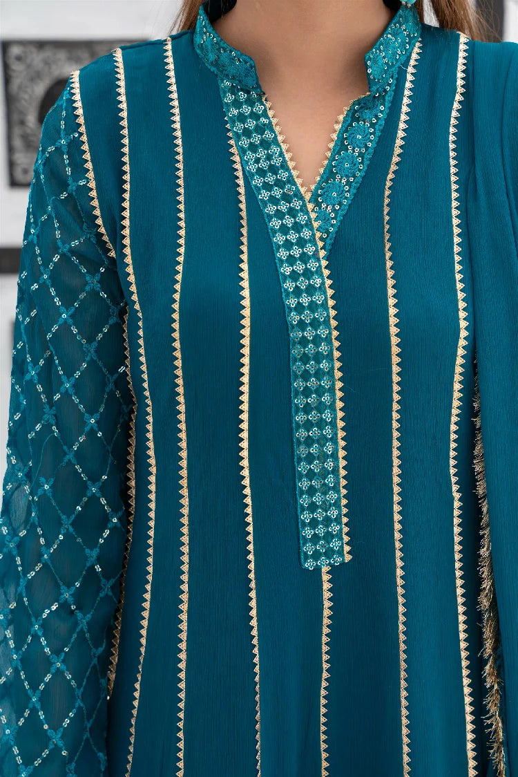 Picture of Manahils - Kurti 106-Teal - Available at Raja Sahib