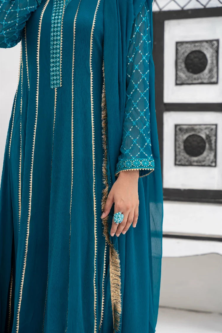 Picture of Manahils - Kurti 106-Teal - Available at Raja Sahib