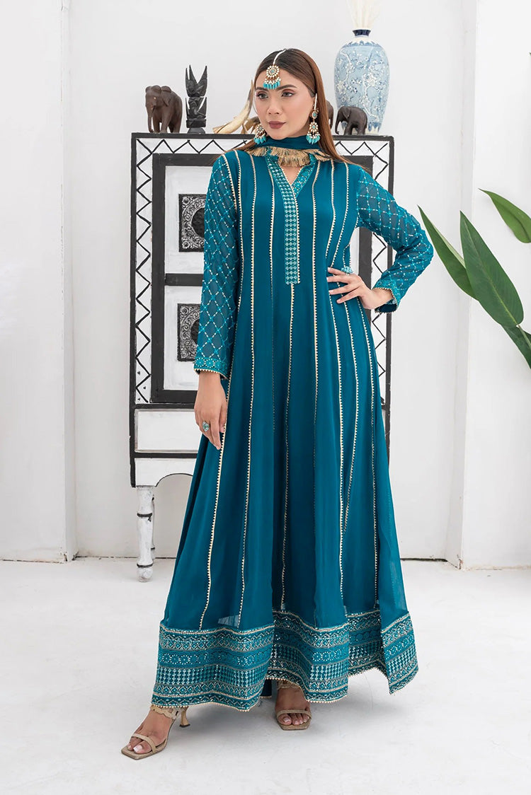 Picture of Manahils - Kurti 106-Teal - Available at Raja Sahib