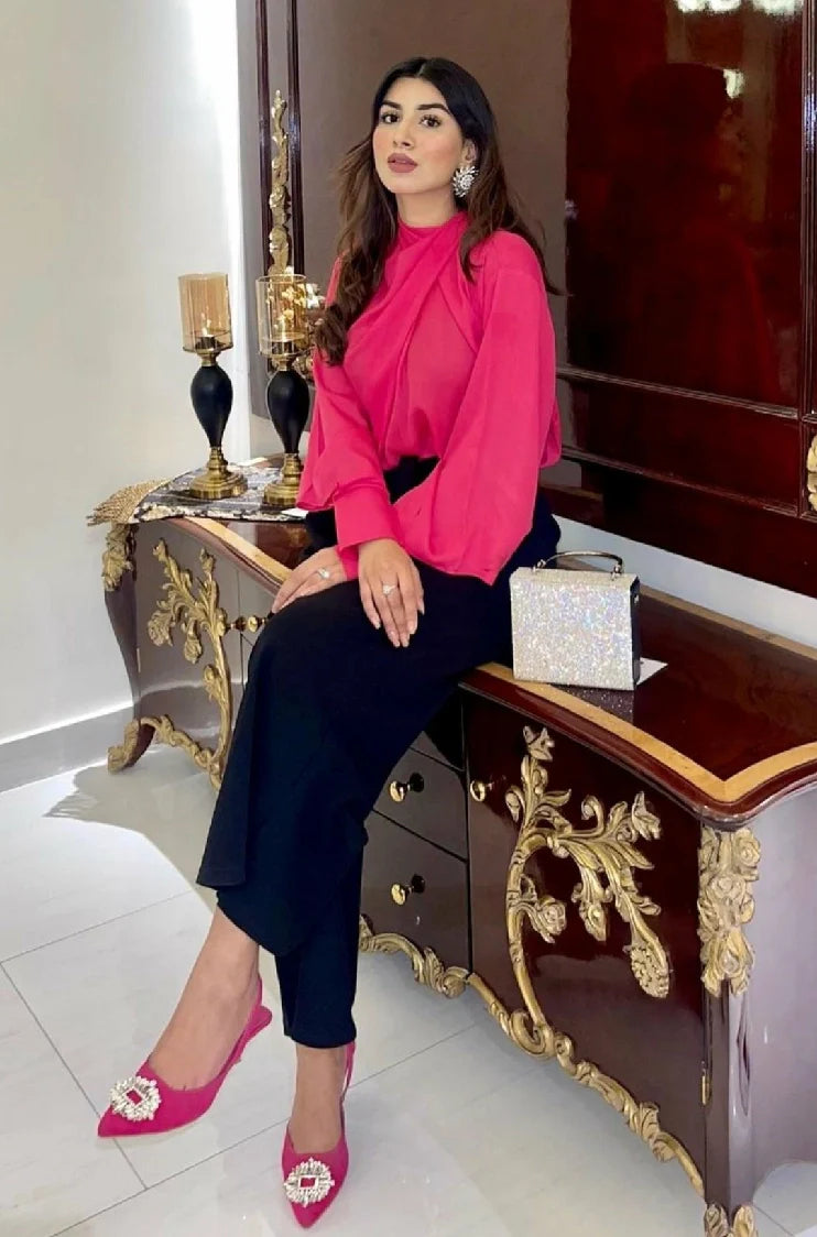 Picture of Manahils - Knot Top Pink - Available at Raja Sahib