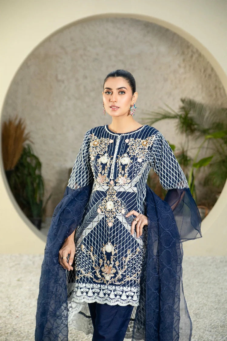 Picture of Manahils - Mlt-01-Navy Blue - Available at Raja Sahib