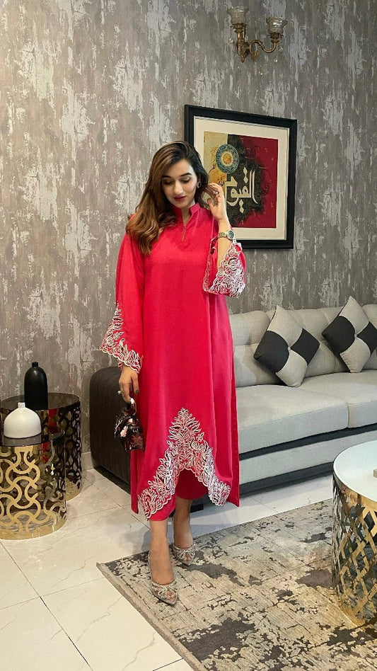 Picture of Manahils - Pink Embroidered Two Pc(Pay-Now) - Available at Raja Sahib