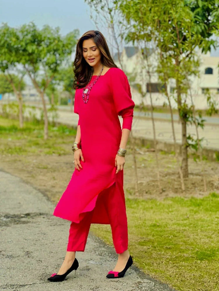 Picture of Manahils - Pink Marina Tunic - Available at Raja Sahib