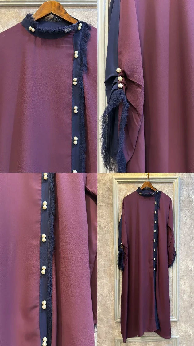 Picture of Manahils - Purple Pearls Two Pc - Available at Raja Sahib