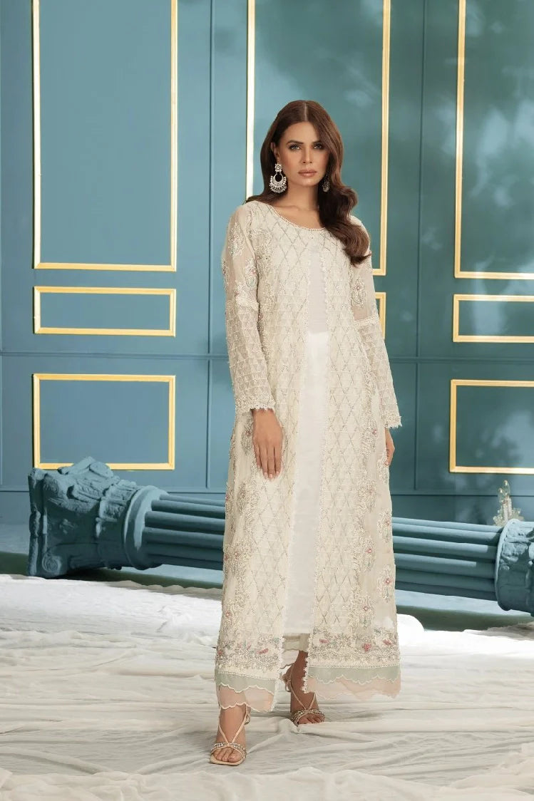 Picture of Manahils - K-194-Roseate Elegance (Off White) - Available at Raja Sahib
