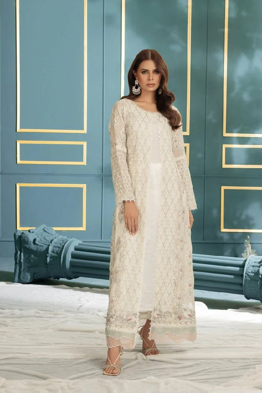 Picture of Manahils - K-194-Roseate Elegance (Off White) - Available at Raja Sahib